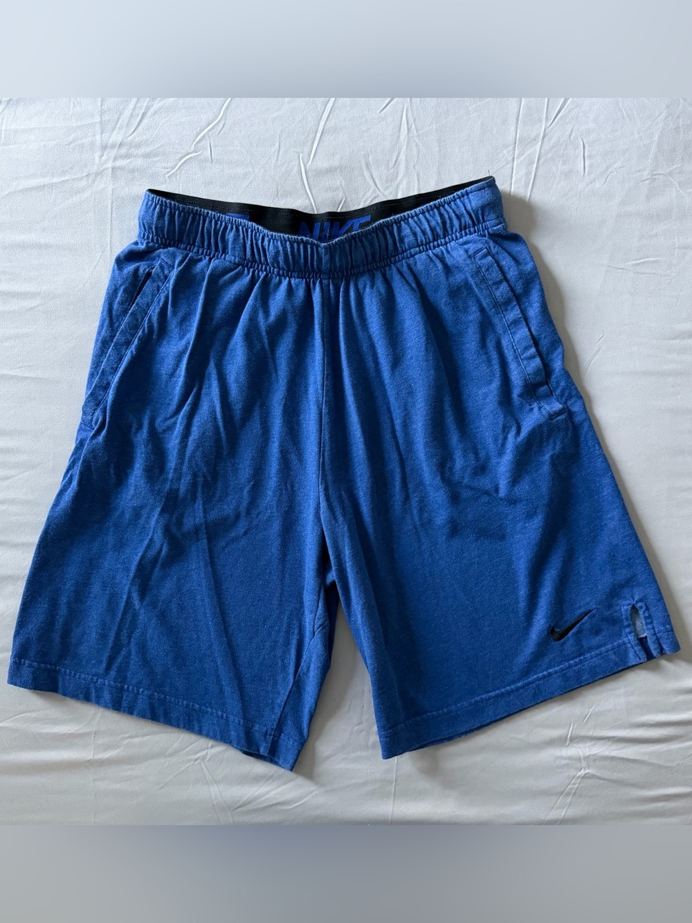 Nike Men's Dri-FIT Blue Heathered Athletic Training Gym Shorts Size Small S